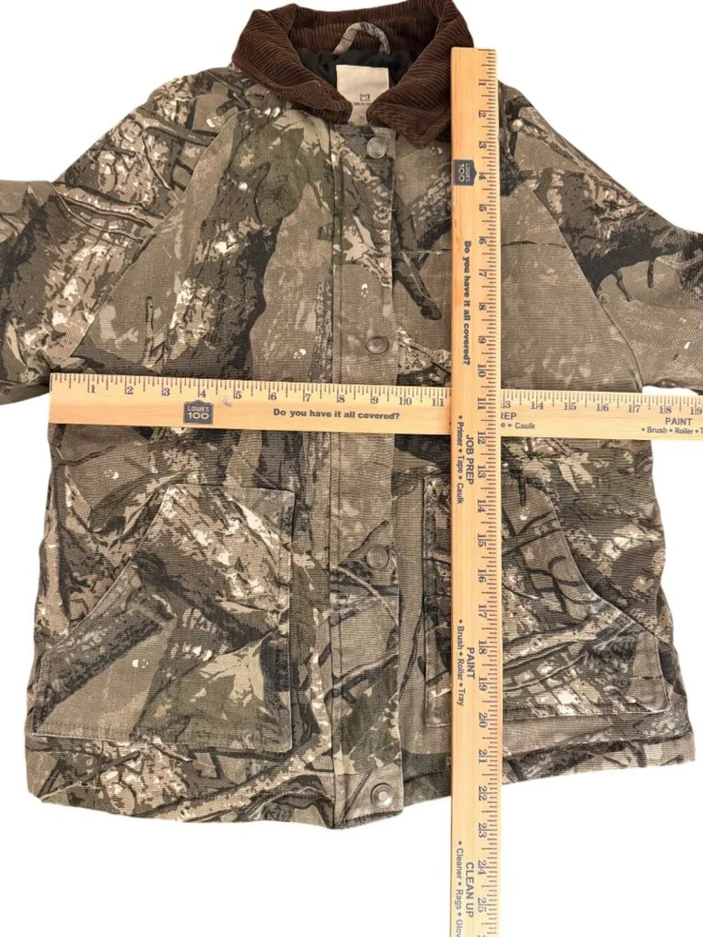 Thread & Supply Boys Camo‎ Jacket Small Tree Bark Camouflage Snap Front Coat